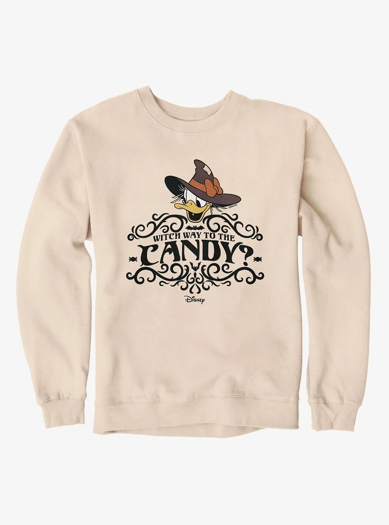 Disney Mickey Mouse Witch Way To Candy Straw Hat Daisy Sweatshirt