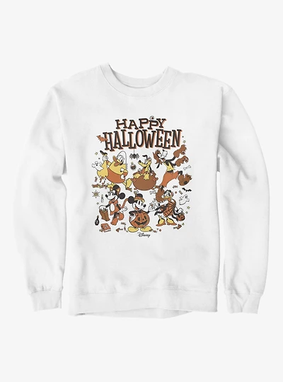 Disney Mickey Mouse Happy Halloween Group Costumes Candy And Spiders Sweatshirt