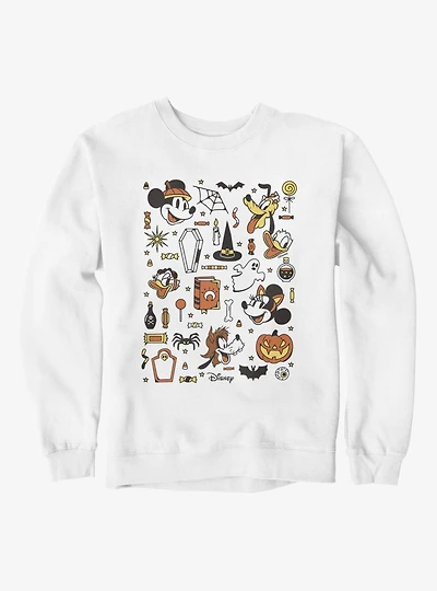 Disney Mickey Mouse Halloween Collage Candy Costumes Sweatshirt
