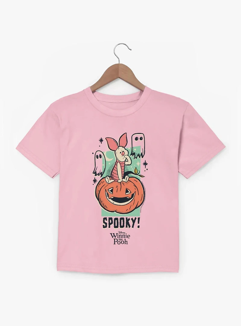 Disney Winnie The Pooh Spooky Pigglet On A Cute Pumpkin Youth T-Shirt
