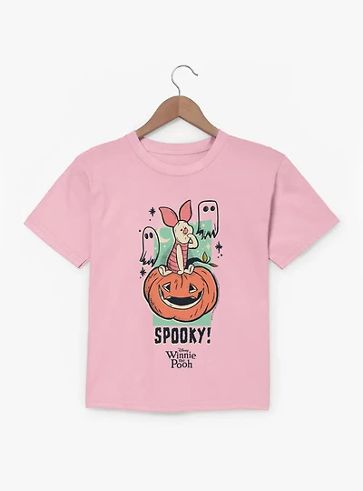 Disney Winnie The Pooh Spooky Pigglet On A Cute Pumpkin Youth T-Shirt