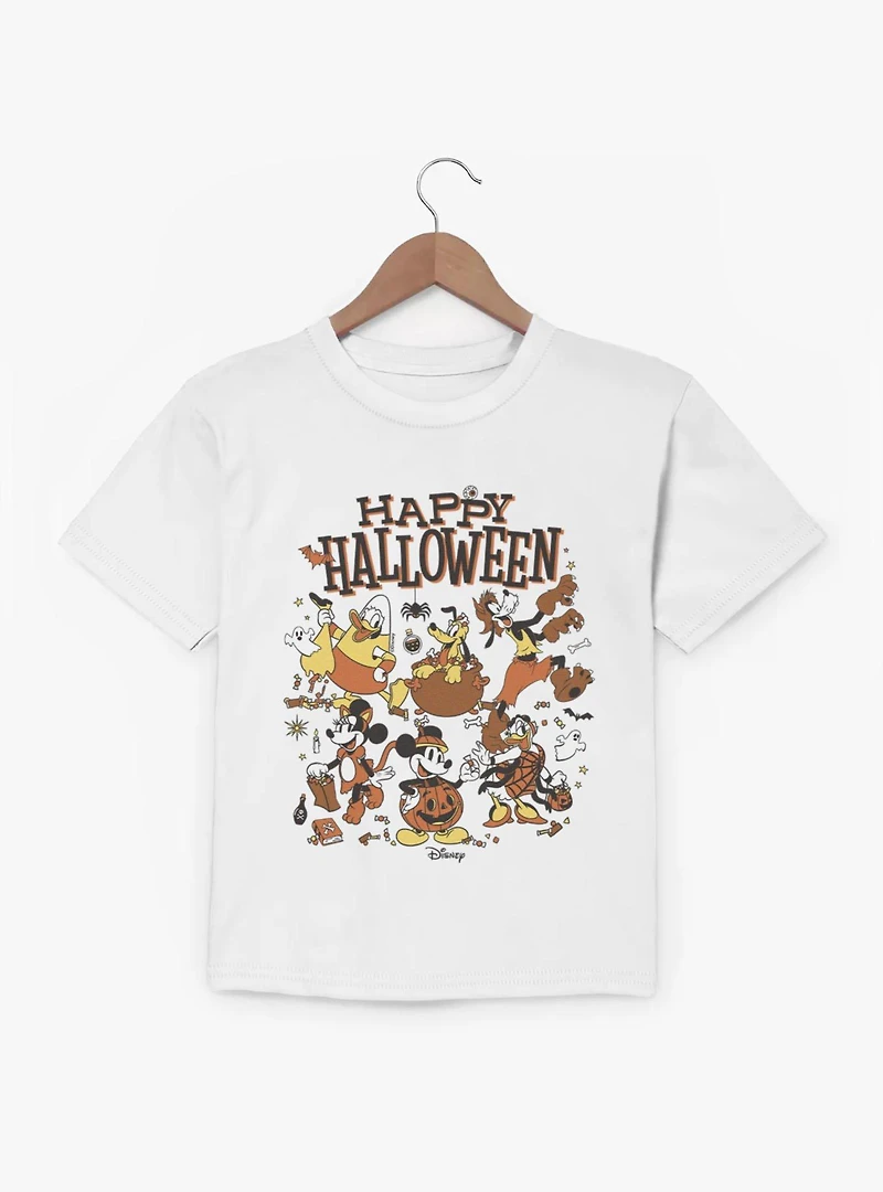 Disney Mickey Mouse Happy Halloween Group Costumes Candy And Spiders Youth T-Shirt