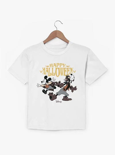 Disney Mickey Mouse Happy Halloween Howl Goofy With Youth T-Shirt