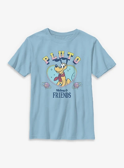 Disney Mickey Mouse & Friends Pluto Disco Heart  Youth T-Shirt