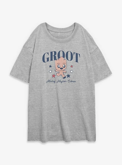 Marvel Guardians of the Galaxy Groot Mischief Mayhem Cuteness Womens Oversized T-Shirt
