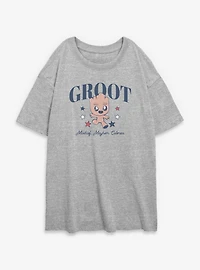 Marvel Guardians of the Galaxy Groot Mischief Mayhem Cuteness Womens Oversized T-Shirt