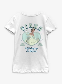 Disney the Princess and Frog Tiana Lighting Up Bayou Heart Portrait Youth Girls T-Shirt