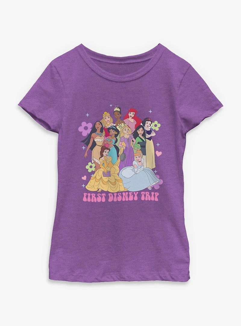 Disney Alice Wonderland First Trip Floral Group Youth Girls T-Shirt
