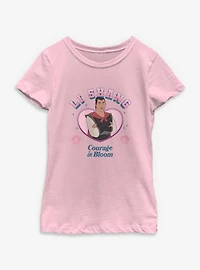 Disney Mulan Li Shang Courage Bloom Heart Portrait Youth Girls T-Shirt