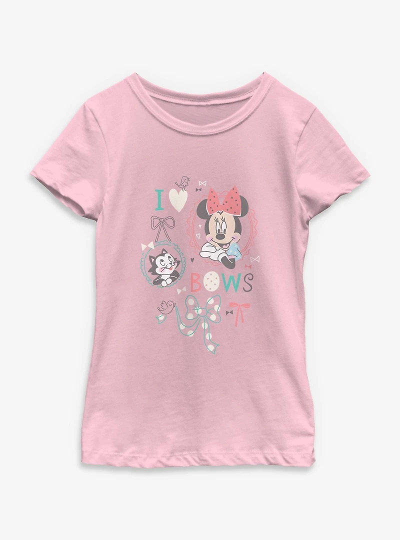 Disney Minnie Mouse I Love Bows Youth Girls T-Shirt