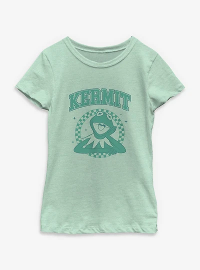 Disney The Muppets Kermit Checkered Collegiate Youth Girls T-Shirt