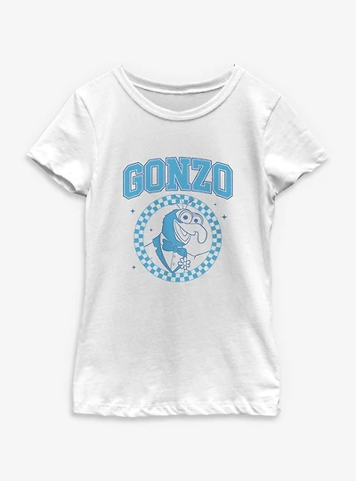 Disney The Muppets Gonzo Checkered Collegiate Youth Girls T-Shirt