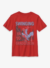 Marvel Spider-Man Swinging To Graduation Youth T-Shirt
