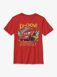 Disney Pixar Cars Lightning McQueen Ka-Chow! Its My Birthday Youth T-Shirt
