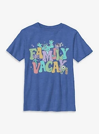 Disney Pixar Monsters Inc. Family Vacay Character Collage Youth T-Shirt
