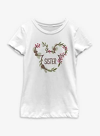 Disney Mickey Mouse Sister Xmas Decor Ears  Youth Girls T-Shirt