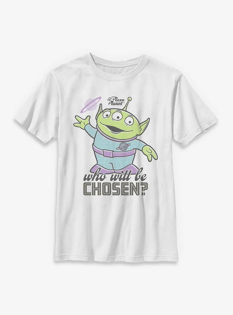 Disney Pixar Toy Story Alien Who Will Be Chosen? Pizza Planet Youth T-Shirt