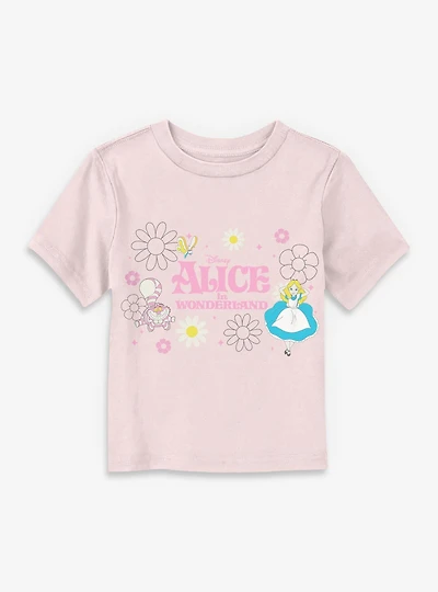 Disney Alice Wonderland Whimsy Floral & Cheshire Cat Toddler T-Shirt