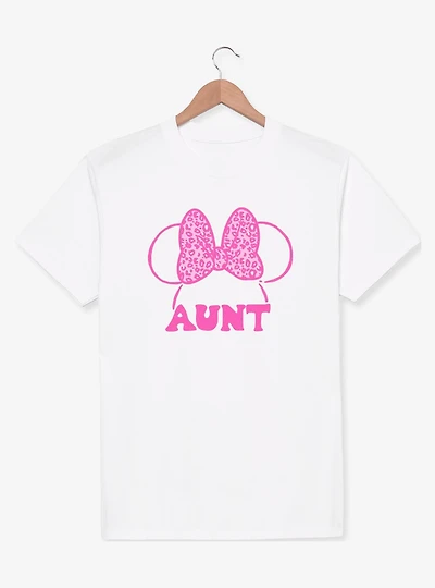 Disney Minnie Mouse Head Leopard Aunt T-Shirt