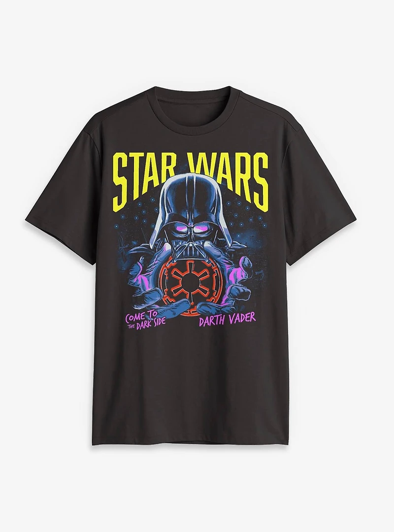 Star Wars Darth Vader Come To The Dark Side Neon Portrait T-Shirt