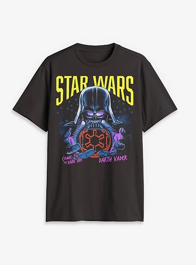 Star Wars Darth Vader Come To The Dark Side Neon Portrait T-Shirt