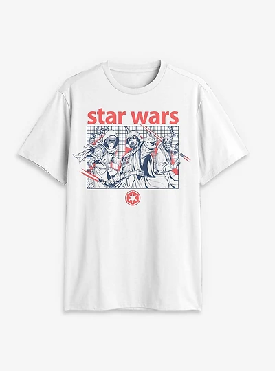 Star Wars Darth Vader Villains Line Art T-Shirt