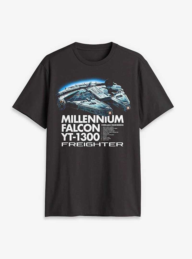 Star Wars Millennium Falcon YT-1300 Freighter T-Shirt
