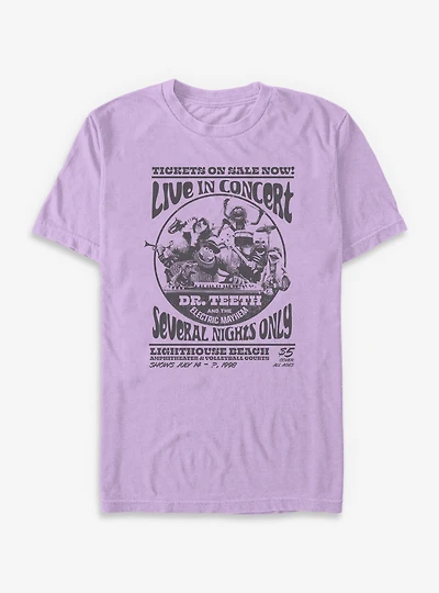 Disney The Muppets Dr. Teeth & Electric Mayhem Group Live Concert Flyer Garment-Dyed T-Shirt