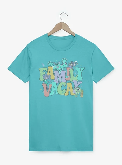 Disney Pixar Monsters Inc. Family Vacay Character Collage T-Shirt