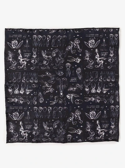 Looney Tunes Bugs Bunny Black Silk Pocket Square