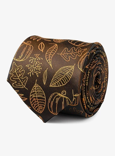 Fall Spice Men's Brown Silk Tie