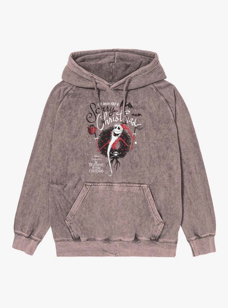 Disney Nightmare Before Christmas Wish You Scary Jack Mineral Wash Hoodie