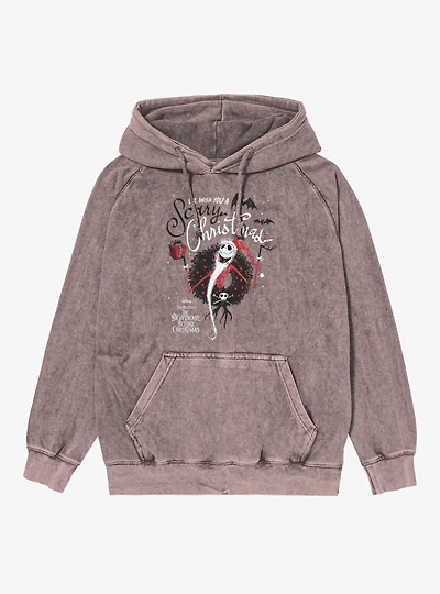 Disney Nightmare Before Christmas Wish You Scary Jack Mineral Wash Hoodie