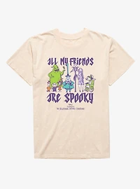 Disney Nightmare Before Christmas All My Friends Are Spooky Group Shot Mineral Wash T-Shirt