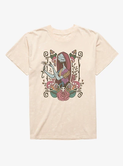 Disney Nightmare Before Christmas Sally Mushroom Flower Garden Mineral Wash T-Shirt