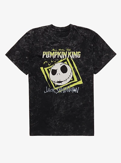 Disney Nightmare Before Christmas All Hail Pumpkin King Jack Mineral Wash T-Shirt