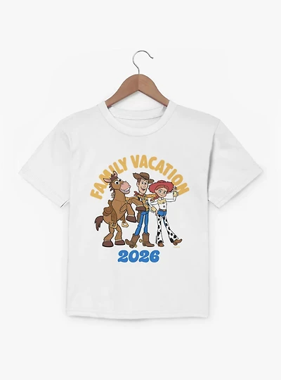 Disney Pixar Toy Story Family Vacation 2026 Woody Bullseye & Jessie Youth T-Shirt