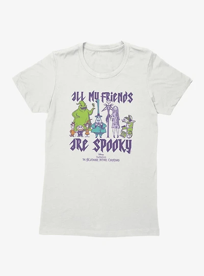 Disney Nightmare Before Christmas All My Friends Are Spooky Group Shot Womens T-Shirt