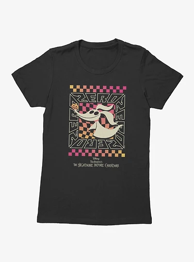 Disney Nightmare Before Christmas Zero Squared Checkers Womens T-Shirt
