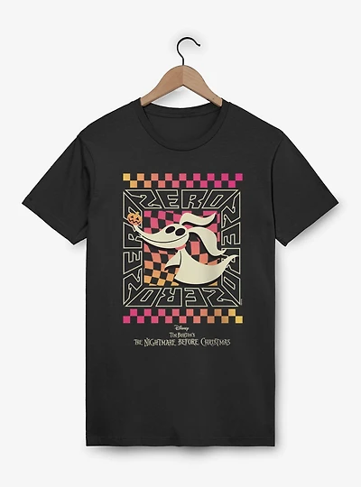 Disney Nightmare Before Christmas Zero Squared Checkers T-Shirt