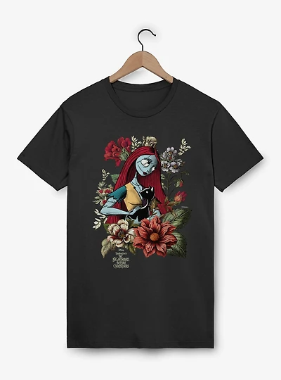 Disney Nightmare Before Christmas Sally And Cat Flowers T-Shirt