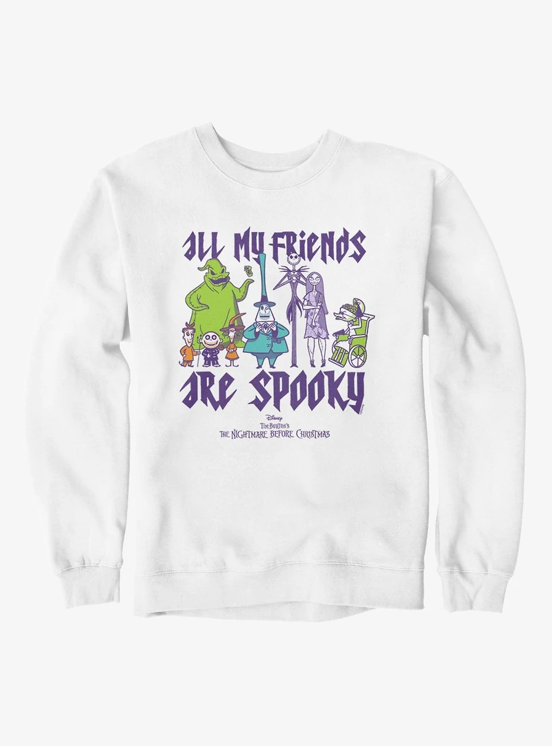 Disney Nightmare Before Christmas All My Friends Are Spooky Group Shot Sweatshirt