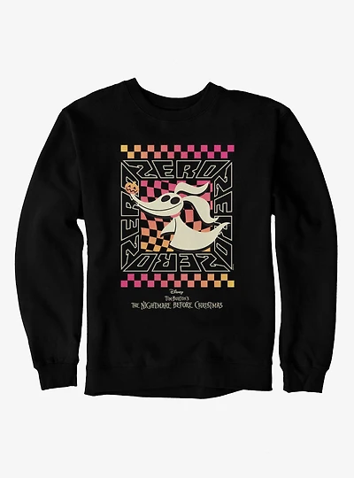 Disney Nightmare Before Christmas Zero Squared Checkers Sweatshirt