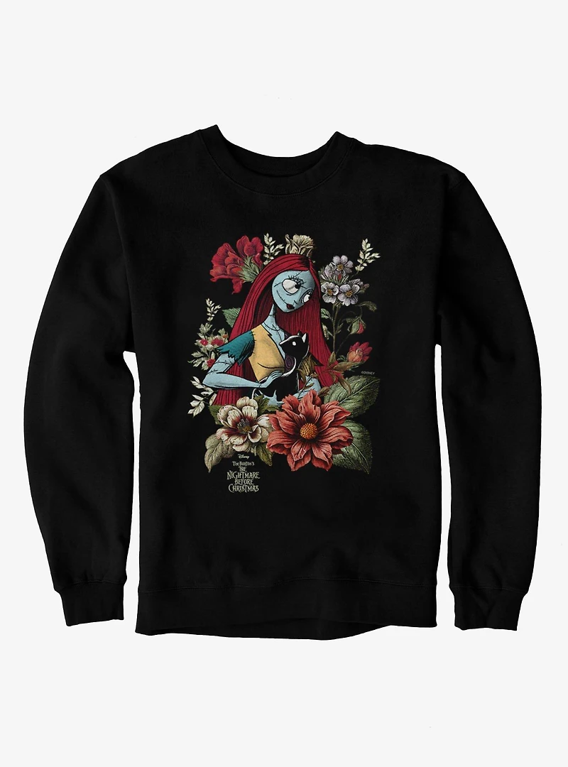 Disney Nightmare Before Christmas Sally And Cat Flowers Sweatshirt