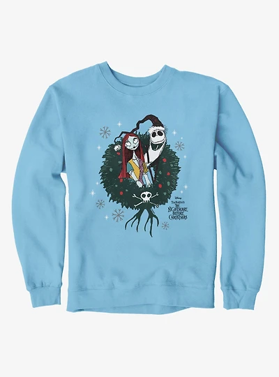 Disney Nightmare Before Christmas Sally And Jack Wreath Sweatshirt