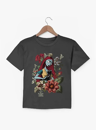 Disney Nightmare Before Christmas Sally And Cat Flowers Youth T-Shirt