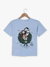 Disney Nightmare Before Christmas Sally And Jack Wreath Youth T-Shirt