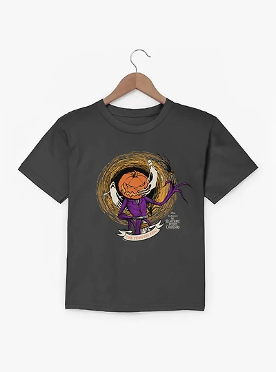 Disney Nightmare Before Christmas Pumpkin King Jack O Lantern Head Youth T-Shirt