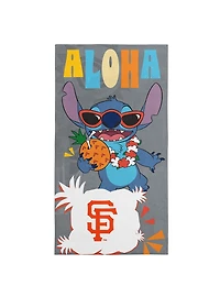 MLB San Francisco Giants Disney Lilo & Stitch Tropic Grey Microfiber Beach Towel