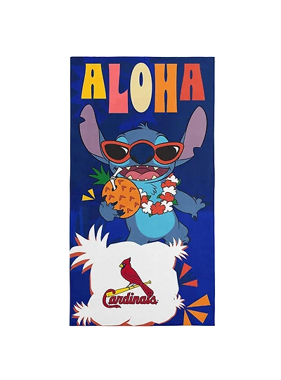 MLB St. Louis Cardinals Disney Lilo & Stitch Tropic Royal Microfiber Beach Towel